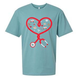 Nurse Valentines Day Nursing Health Worker Stethoscope Love Sueded Cloud Jersey T-Shirt