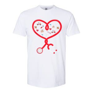 Nurse Valentines Day Nursing Health Worker Stethoscope Love Softstyle CVC T-Shirt