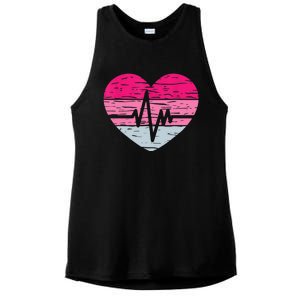 Nurse Valentines Day Heart Stethoscope Love Nursing Ladies PosiCharge Tri-Blend Wicking Tank