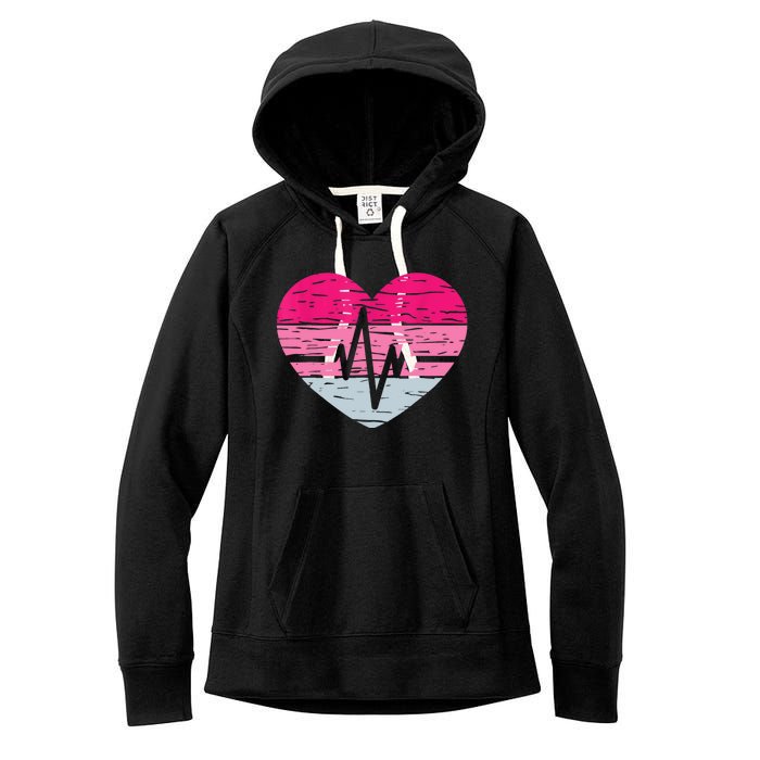 Nurse Valentines Day Heart Stethoscope Love Nursing Women's Fleece Hoodie