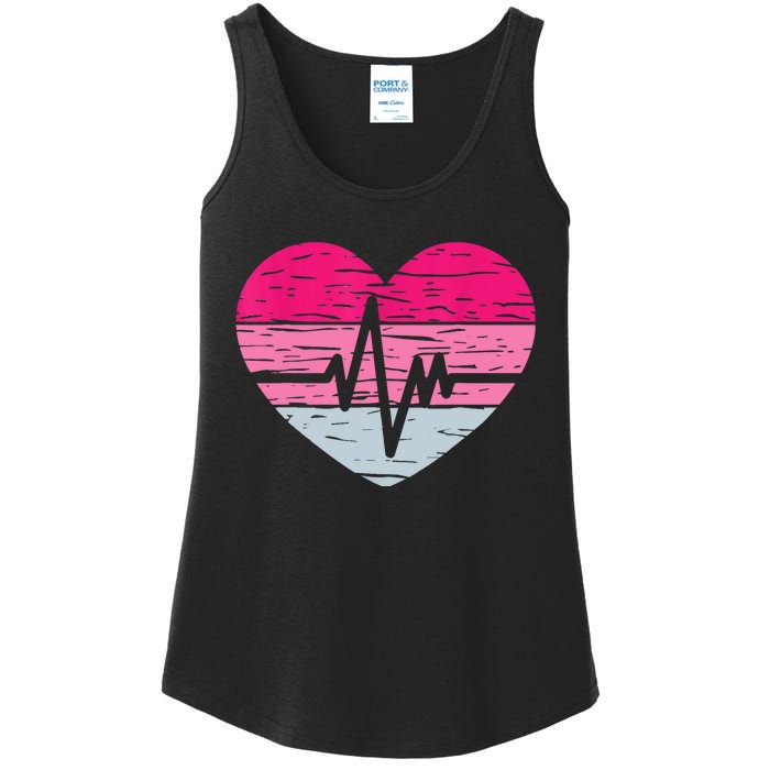 Nurse Valentines Day Heart Stethoscope Love Nursing Ladies Essential Tank