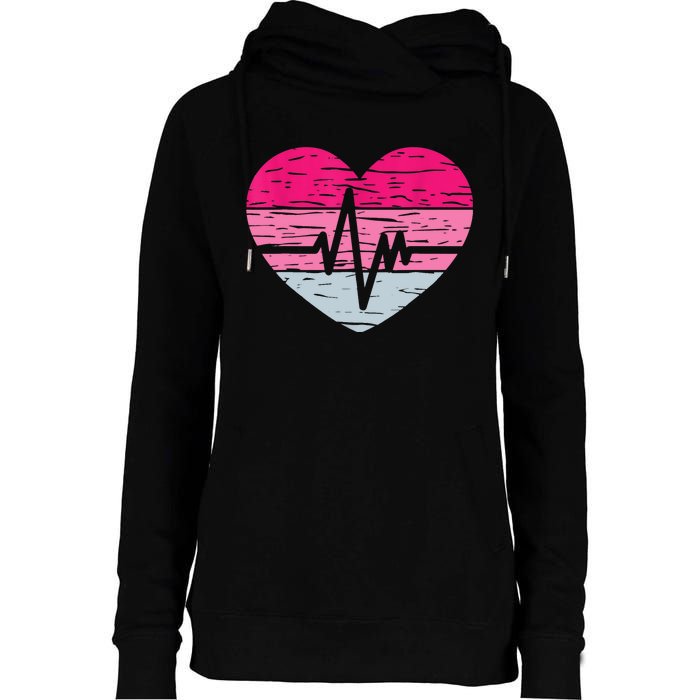 Nurse Valentines Day Heart Stethoscope Love Nursing Womens Funnel Neck Pullover Hood