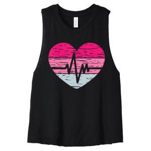 Nurse Valentines Day Heart Stethoscope Love Nursing Women's Racerback Cropped Tank