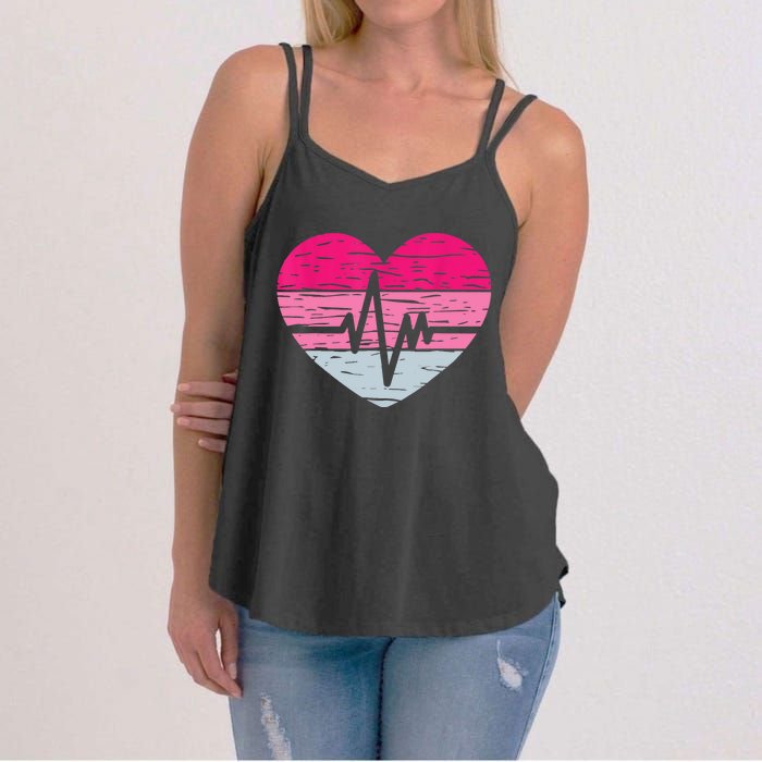 Nurse Valentines Day Heart Stethoscope Love Nursing Women's Strappy Tank