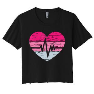 Nurse Valentines Day Heart Stethoscope Love Nursing Women's Crop Top Tee