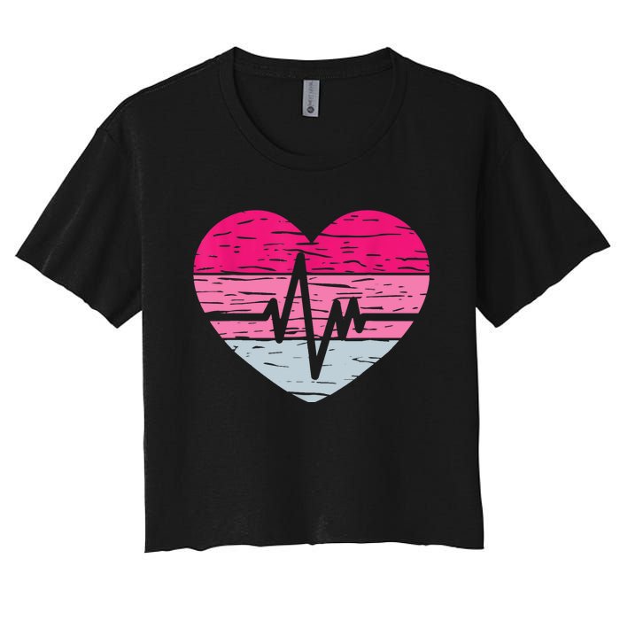 Nurse Valentines Day Heart Stethoscope Love Nursing Women's Crop Top Tee