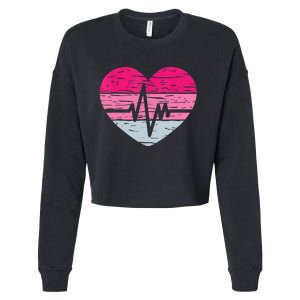 Nurse Valentines Day Heart Stethoscope Love Nursing Cropped Pullover Crew