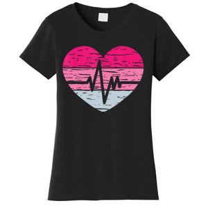 Nurse Valentines Day Heart Stethoscope Love Nursing Women's T-Shirt