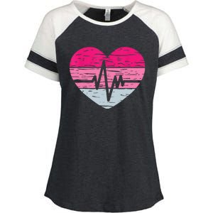 Nurse Valentines Day Heart Stethoscope Love Nursing Enza Ladies Jersey Colorblock Tee