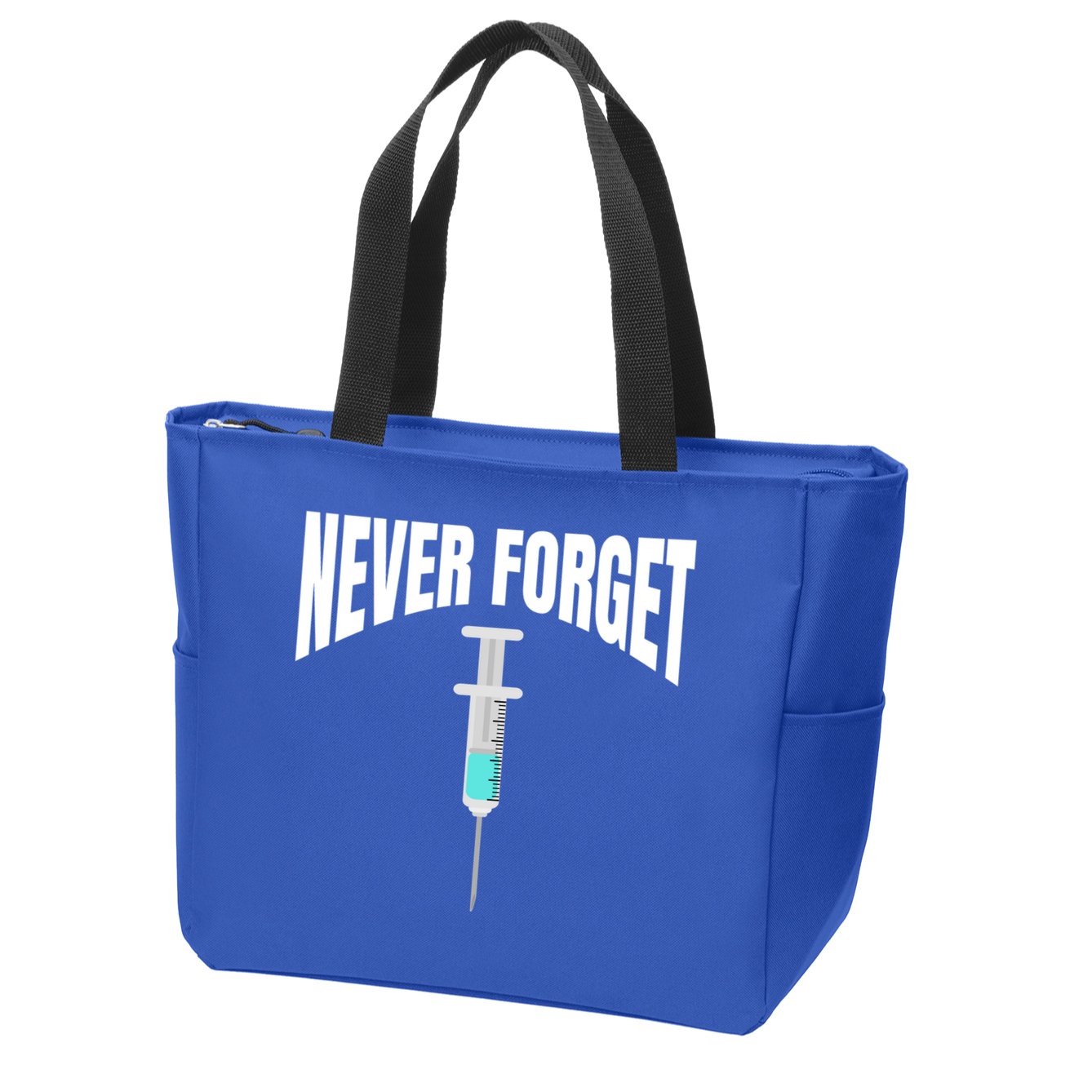 No Vaccine Date Never Forget Gift Zip Tote Bag