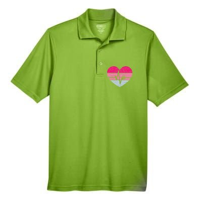 Nurse Valentines Day Heart Stethoscope Love Nursing Men's Origin Performance Pique Polo