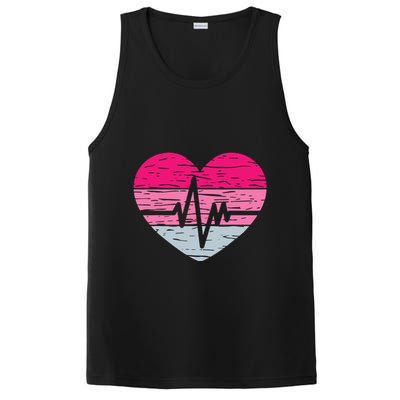 Nurse Valentines Day Heart Stethoscope Love Nursing PosiCharge Competitor Tank