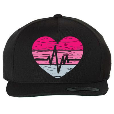 Nurse Valentines Day Heart Stethoscope Love Nursing Wool Snapback Cap