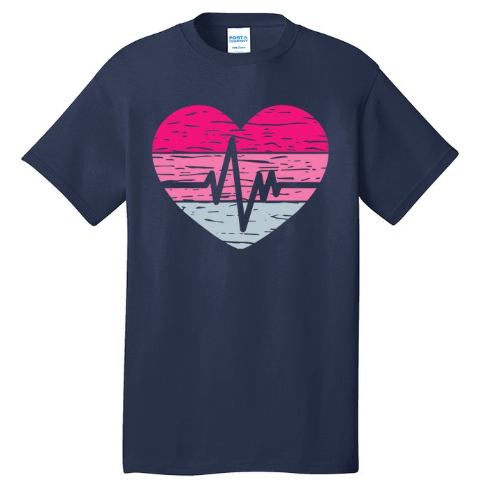 Nurse Valentines Day Heart Stethoscope Love Nursing Tall T-Shirt