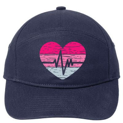 Nurse Valentines Day Heart Stethoscope Love Nursing 7-Panel Snapback Hat