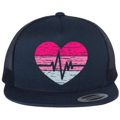 Nurse Valentines Day Heart Stethoscope Love Nursing Flat Bill Trucker Hat