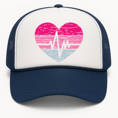 Nurse Valentines Day Heart Stethoscope Love Nursing Trucker Hat