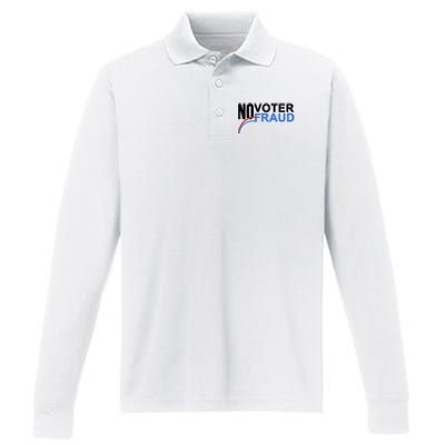 No Voter Fraud Election Performance Long Sleeve Polo