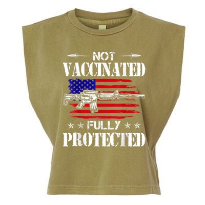 Not Vaccinated Full Not Vaccinated Fully Protected Pro Gun Anti Vaccine Garment-Dyed Women's Muscle Tee