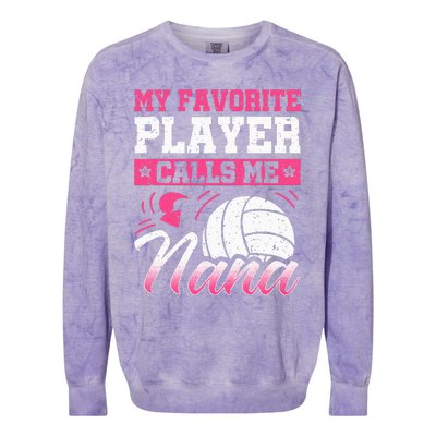 Nana Volleyball Fan Player Grandmother Team Sport Spiker Colorblast Crewneck Sweatshirt