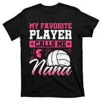 Nana Volleyball Fan Player Grandmother Team Sport Spiker T-Shirt