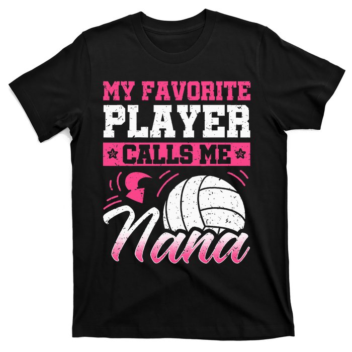 Nana Volleyball Fan Player Grandmother Team Sport Spiker T-Shirt