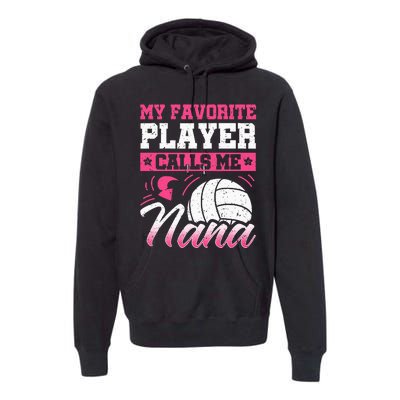 Nana Volleyball Fan Player Grandmother Team Sport Spiker Premium Hoodie