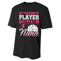 Nana Volleyball Fan Player Grandmother Team Sport Spiker Performance Sprint T-Shirt