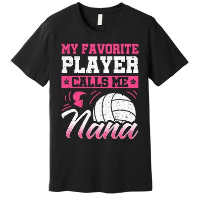 Nana Volleyball Fan Player Grandmother Team Sport Spiker Premium T-Shirt