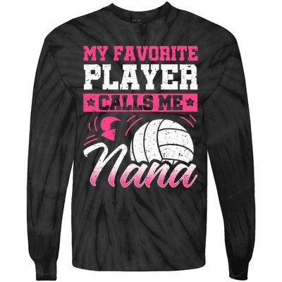 Nana Volleyball Fan Player Grandmother Team Sport Spiker Tie-Dye Long Sleeve Shirt