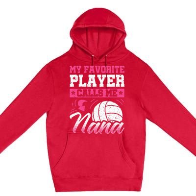 Nana Volleyball Fan Player Grandmother Team Sport Spiker Premium Pullover Hoodie