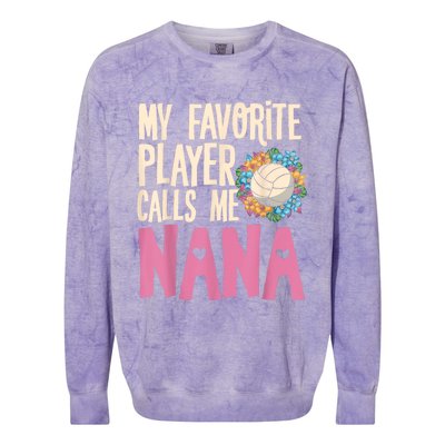 Nana Volleyball Fan Grandmother Team Sport Spiker Colorblast Crewneck Sweatshirt