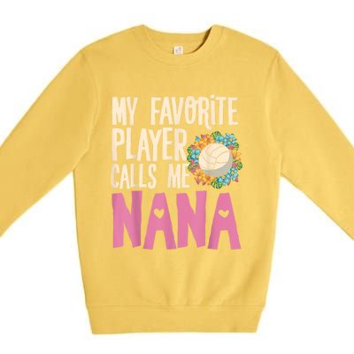 Nana Volleyball Fan Grandmother Team Sport Spiker Premium Crewneck Sweatshirt