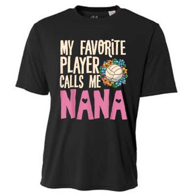 Nana Volleyball Fan Grandmother Team Sport Spiker Cooling Performance Crew T-Shirt