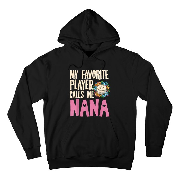 Nana Volleyball Fan Grandmother Team Sport Spiker Hoodie