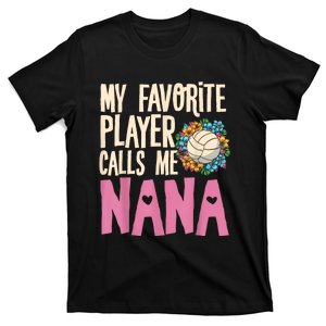 Nana Volleyball Fan Grandmother Team Sport Spiker T-Shirt