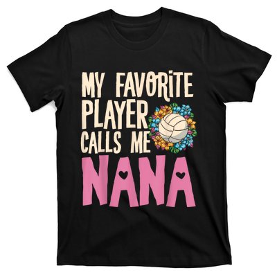 Nana Volleyball Fan Grandmother Team Sport Spiker T-Shirt