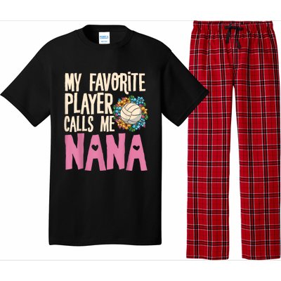 Nana Volleyball Fan Grandmother Team Sport Spiker Pajama Set