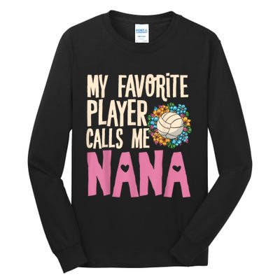 Nana Volleyball Fan Grandmother Team Sport Spiker Tall Long Sleeve T-Shirt