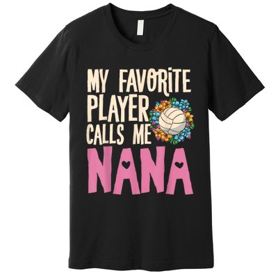 Nana Volleyball Fan Grandmother Team Sport Spiker Premium T-Shirt