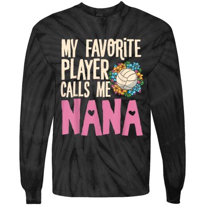 Nana Volleyball Fan Grandmother Team Sport Spiker Tie-Dye Long Sleeve Shirt