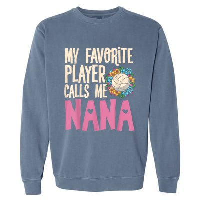 Nana Volleyball Fan Grandmother Team Sport Spiker Garment-Dyed Sweatshirt