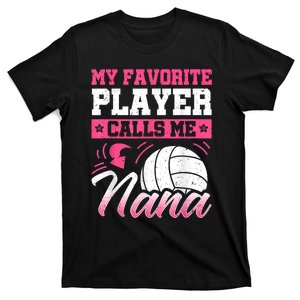 Nana Volleyball Fan Grandmother Team Sport Spiker T-Shirt