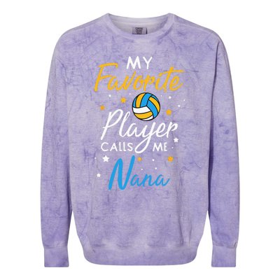 Nana Volleyball Fan Player Team Sport Grandmother Spiker Colorblast Crewneck Sweatshirt