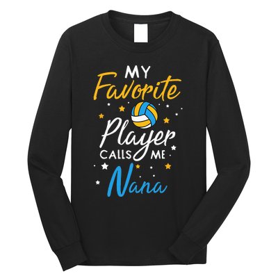 Nana Volleyball Fan Player Team Sport Grandmother Spiker Long Sleeve Shirt