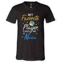 Nana Volleyball Fan Player Team Sport Grandmother Spiker V-Neck T-Shirt