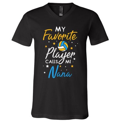 Nana Volleyball Fan Player Team Sport Grandmother Spiker V-Neck T-Shirt