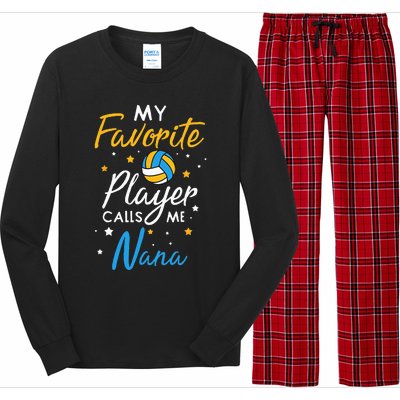 Nana Volleyball Fan Player Team Sport Grandmother Spiker Long Sleeve Pajama Set