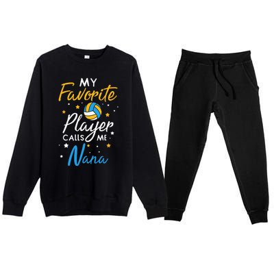 Nana Volleyball Fan Player Team Sport Grandmother Spiker Premium Crewneck Sweatsuit Set