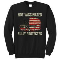 Not Vaccinated Fully Protected Gun Rights American Flag Sweatshirt